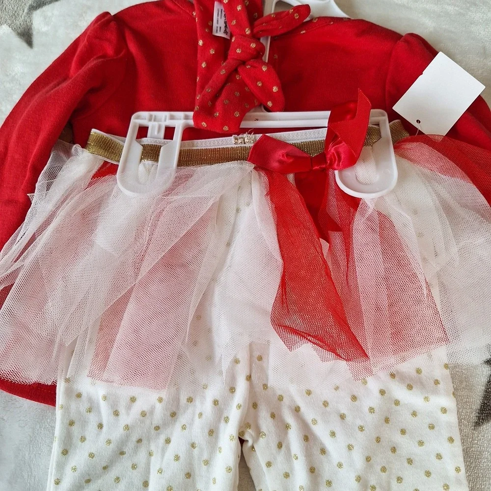 1st Christmas Baby Girls‎ Bodysuit Tutu Skirt Headband Outfit Set 18M Pictures
